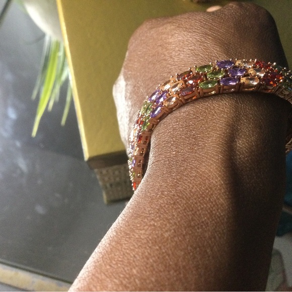 Multi-color, bracelet & earrings. Worn once. Excellent condition. - Picture 3 of 5